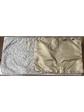 Set of 2 Waterford Jacquard Damask Pillow Shams Standard Gold Zip Closure